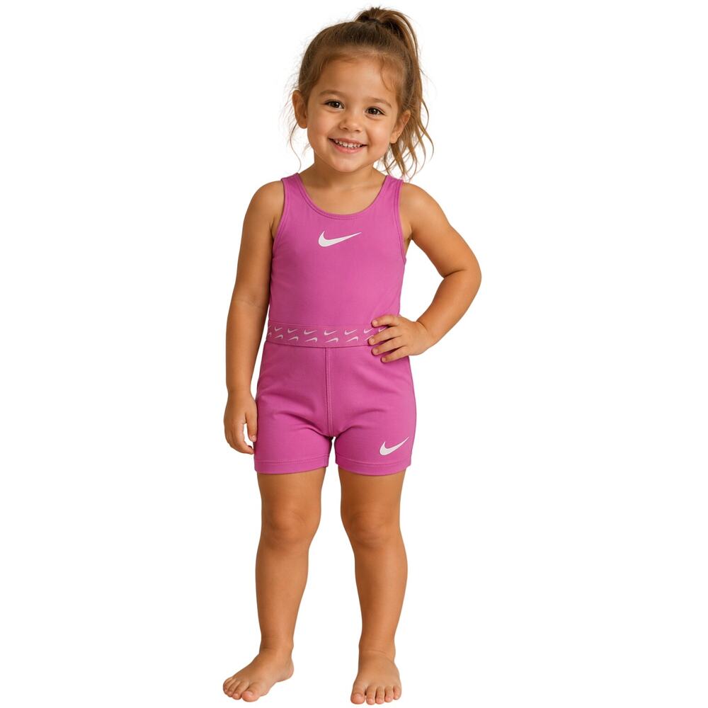 Nike dri fit girls 4T toddler gymnastics leotard active one piece romper pink
